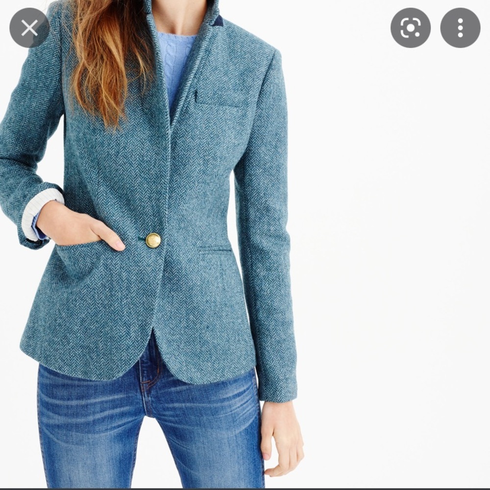J. Crew blue herringbone blazer, size 4